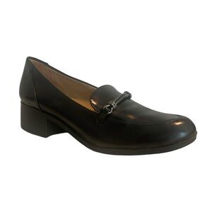 Naturalizer Black Faux Leather‎ Loafers, Size 8.5M